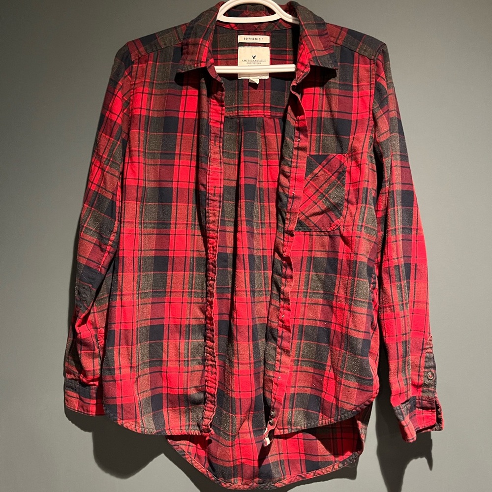 Plaid Button-Up Shirt